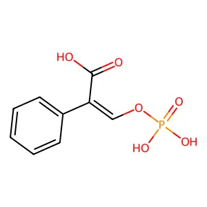 (2Z)-2-苯基-3-(膦酰氧基)丙烯酸 structure