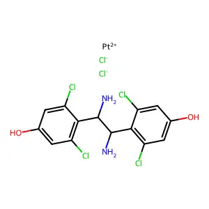 (1,2-Bis(2,6-dichloro-4-hydroxyphenyl)ethylenediamine)dichloroplatinum (II) structure
