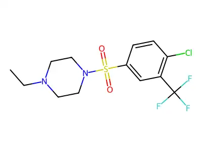 1-((4-Chloro-3-(trifluoromethyl)phenyl)sulfonyl)-4-ethylpiperazine structure