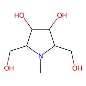 N-Methyl-2,5-dideoxy-2,5-imino-D-mannitol structure