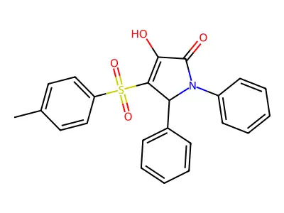 4-hydroxy-3-(4-methylphenyl)sulfonyl-1,2-diphenyl-2H-pyrrol-5-one structure