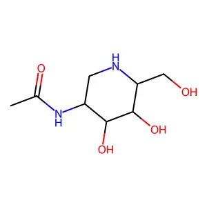 N-[(3S,4R,5S,6R)-4,5-dihydroxy-6-(hydroxymethyl)piperidin-3-yl]acetamide structure