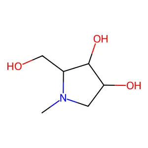 N-Methyl-1,4-dideoxy-1,4-imino-D-ribitol structure