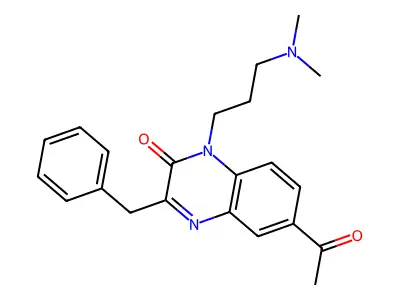2(1H)-Quinoxalinone, 6-acetyl-3-benzyl-1-(3-(dimethylamino)propyl)- structure