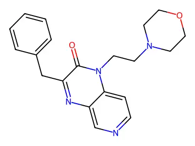 Pyrido(3,4-b)pyrazin-2(1H)-one, 3-benzyl-1-(2-morpholinoethyl)- structure