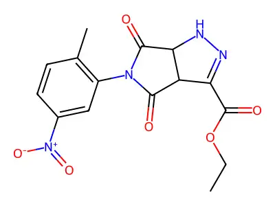 ethyl 5-(2-methyl-5-nitrophenyl)-4,6-dioxo-3a,6a-dihydro-1H-pyrrolo[3,4-c]pyrazole-3-carboxylate structure