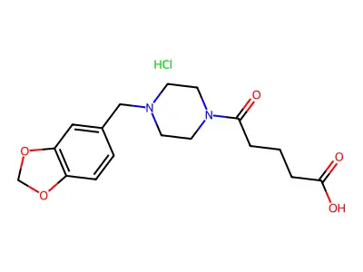 5-[4-(1,3-Benzodioxol-5-ylmethyl)piperazin-1-yl]-5-oxopentanoic acid structure