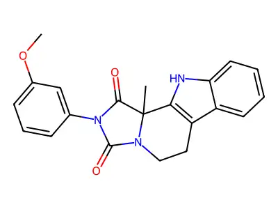 2-(3-methoxyphenyl)-11b-methyl-5,6,11,11b-tetrahydro-1H-imidazo[1',5':1,2]pyrido[3,4-b]indole-1,3(2H)-dione structure