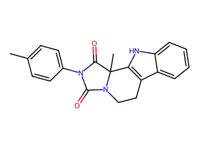 11b-methyl-2-(4-methylphenyl)-5,6,11,11b-tetrahydro-1H-imidazo[1',5':1,2]pyrido[3,4-b]indole-1,3(2H)-dione structure