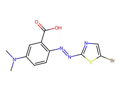 Benzoic acid, 2-[(5-bromo-2-thiazolyl)azo]-5-(dimethylamino)- structure