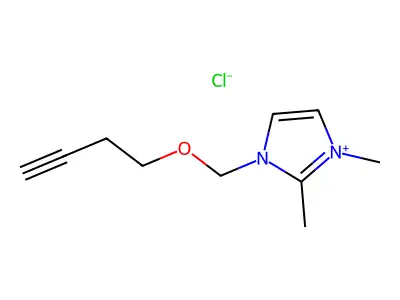 1H-Imidazolium, 1-((3-butynyloxy)methyl)-2,3-dimethyl-, chloride structure