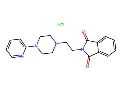 Phthalimide, N-(2-(4-(2-pyridyl)-1-piperazinyl)ethyl)-, hydrochloride structure