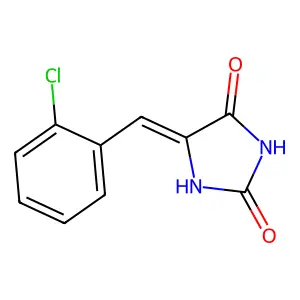 (5Z)-5-(2-chlorobenzylidene)imidazolidine-2,4-dione structure