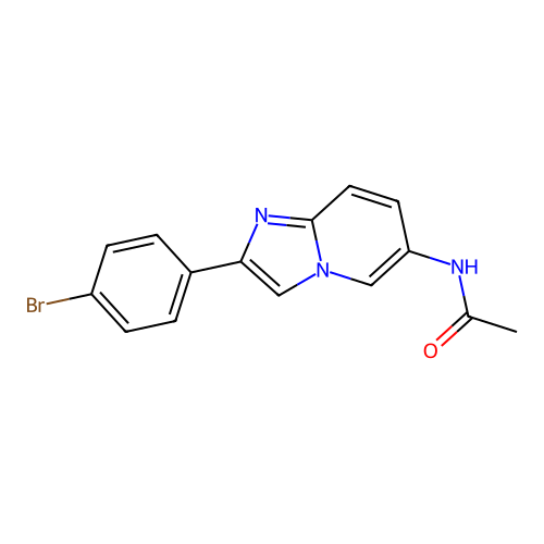 N-[2-(4-bromophenyl)imidazo[1,2-a]pyridin-6-yl]acetamide structure