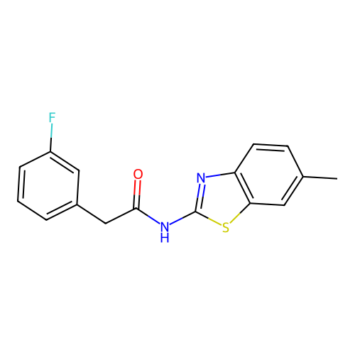 2-(3-fluorophenyl)-N-(6-methyl-1,3-benzothiazol-2-yl)acetamide structure