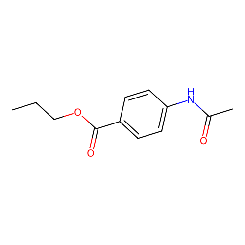 Propyl 4-(acetylamino)benzoate structure