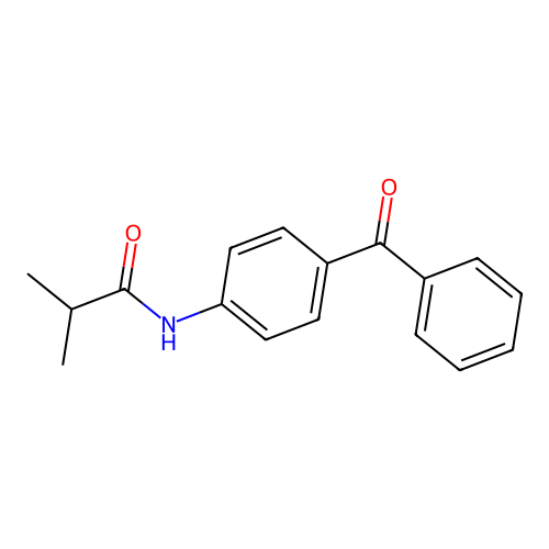 N-(4-benzoylphenyl)-2-methylpropanamide structure