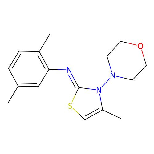 N-(2,5-Dimethylphenyl)-4-methyl-3-morpholinothiazol-2(3H)-imine structure