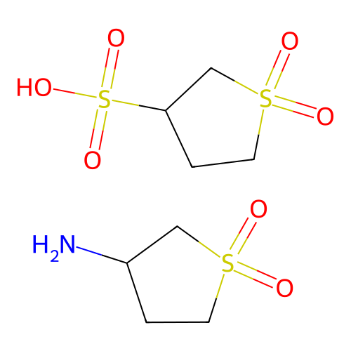1-Hydroxy-1-oxothiolane-3-sulfonic acid, 3-amino-1-hydroxythiolan-1-one structure