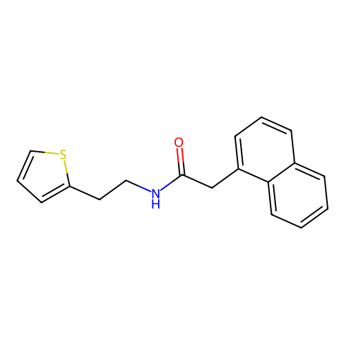 2-naphthalen-1-yl-N-(2-thiophen-2-ylethyl)acetamide structure