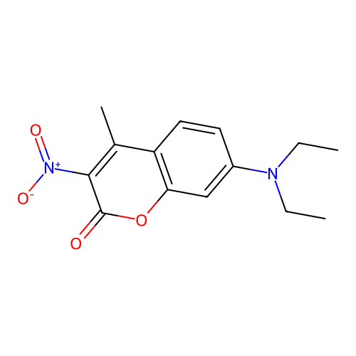 3-Nitro-4-methyl-7-diethylaminocoumarin structure