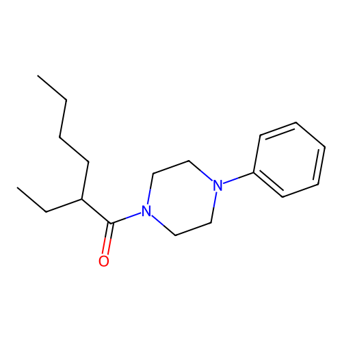 2-Ethyl-1-(4-phenylpiperazin-1-yl)hexan-1-one structure