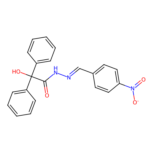 2-hydroxy-N'-[(E)-(4-nitrophenyl)methylidene]-2,2-diphenylacetohydrazide structure