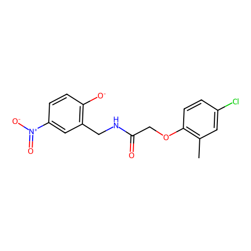 2-[[[2-(4-Chloro-2-methylphenoxy)acetyl]amino]methyl]-4-nitrophenolate structure