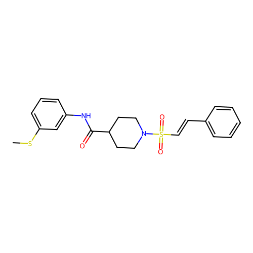 N-[3-(methylsulfanyl)phenyl]-1-(2-phenylethenesulfonyl)piperidine-4-carboxamide structure