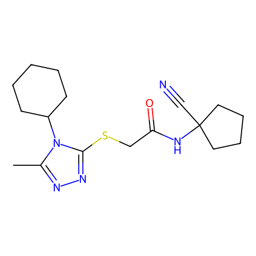 N-(1-cyanocyclopentyl)-2-[(4-cyclohexyl-5-methyl-4H-1,2,4-triazol-3-yl)sulfanyl]acetamide structure
