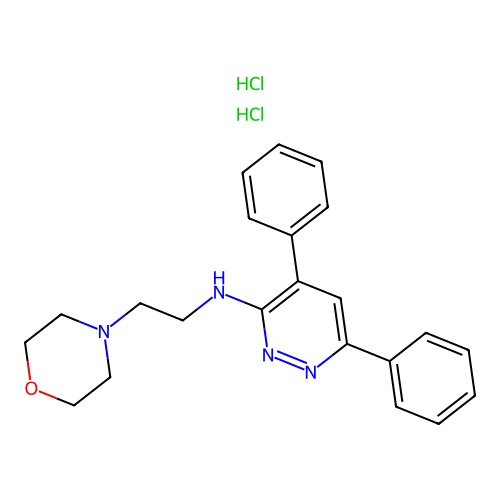4-Morpholineethanamine, N-(4,6-diphenyl-3-pyridazinyl)-, dihydrochloride structure
