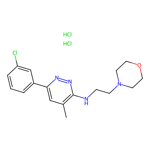 4-Morpholineethanamine, N-(6-(3-chlorophenyl)-3-pyridazinyl)-, dihydrochloride structure