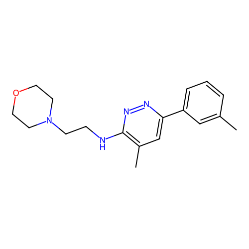 4-methyl-6-(3-methylphenyl)-N-(2-morpholin-4-ylethyl)pyridazin-3-amine structure