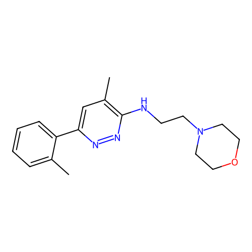 4-methyl-6-(2-methylphenyl)-N-(2-morpholin-4-ylethyl)pyridazin-3-amine structure