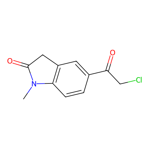 5-(2-chloroacetyl)-1-methyl-2,3-dihydro-1H-indol-2-one structure