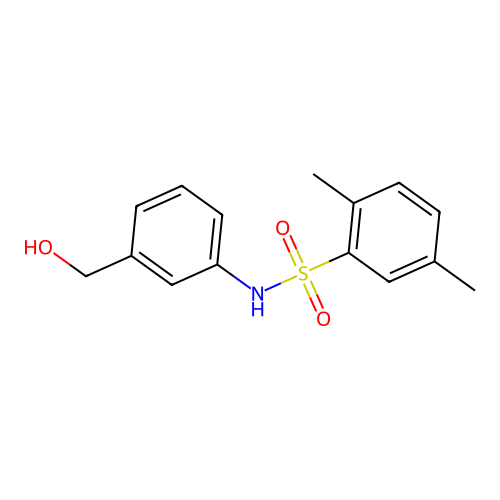 N-[3-(hydroxymethyl)phenyl]-2,5-dimethylbenzene-1-sulfonamide structure