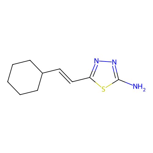 5-[(E)-2-cyclohexylethenyl]-1,3,4-thiadiazol-2-amine structure