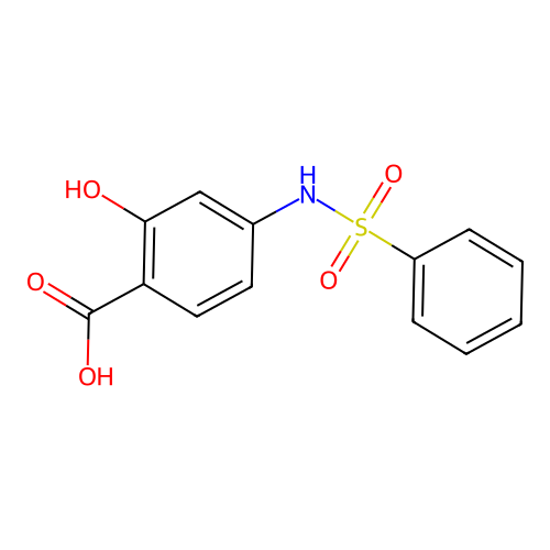 4-Benzenesulfonylamino-2-hydroxy-benzoic acid structure