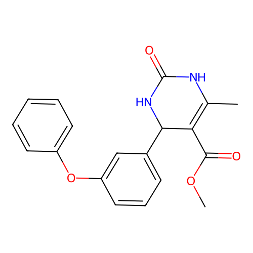 methyl 6-methyl-2-oxo-4-(3-phenoxyphenyl)-1,2,3,4-tetrahydropyrimidine-5-carboxylate structure
