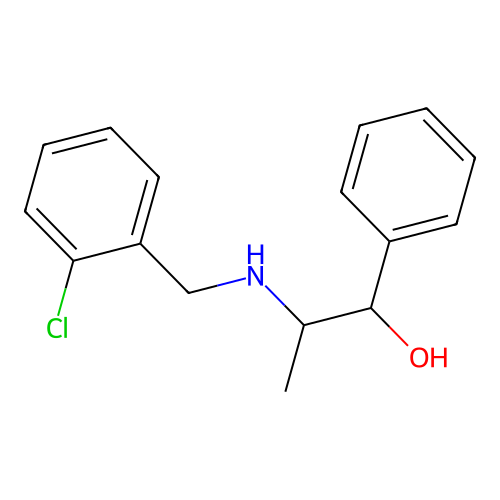 2-[(2-Chlorobenzyl)amino]-1-phenylpropan-1-ol structure