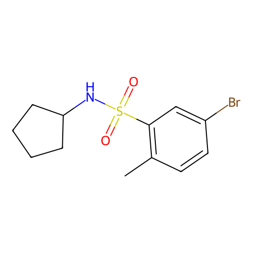5-bromo-N-cyclopentyl-2-methylbenzenesulfonamide structure
