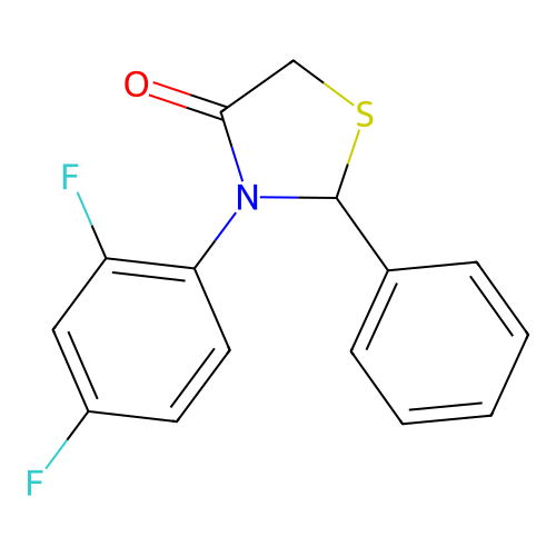 3-(2,4-Difluorophenyl)-2-phenyl-1,3-thiazolidin-4-one structure
