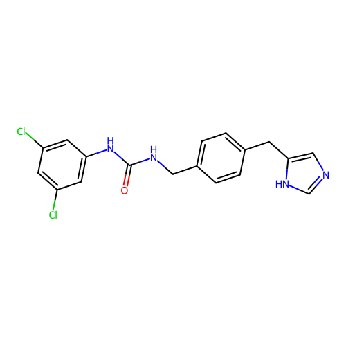 N-(3,5-dichlorophenyl)-N'-((4-(1H-imidazol-4-ylmethyl)phenyl)methyl)urea structure
