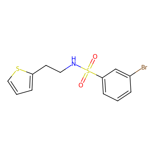 3-bromo-N-[2-(2-thienyl)ethyl]benzenesulfonamide structure