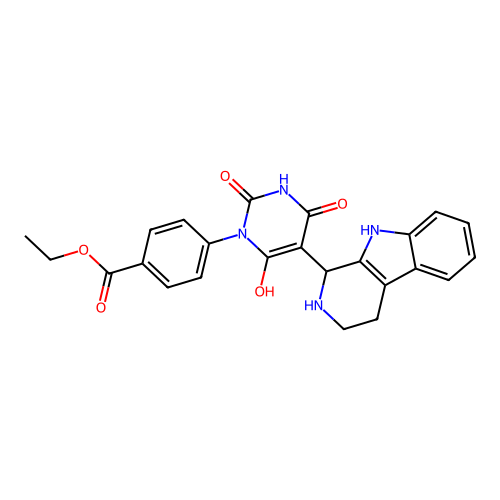 ethyl 4-(4-hydroxy-2,6-dioxo-5-(2,3,4,9-tetrahydro-1H-pyrido[3,4-b]indol-1-yl)-2,3-dihydropyrimidin-1(6H)-yl)benzoate structure