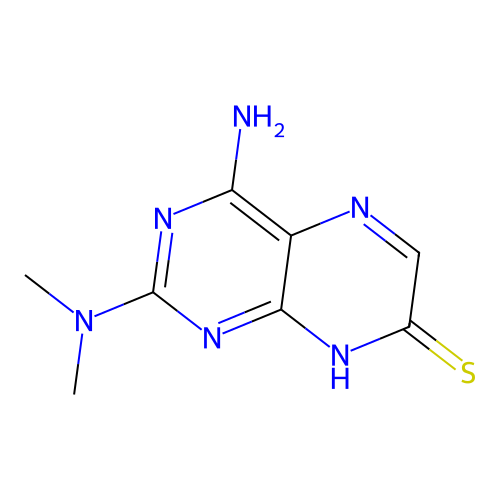 4-Amino-2-(dimethylamino)-7-pteridinethiol structure