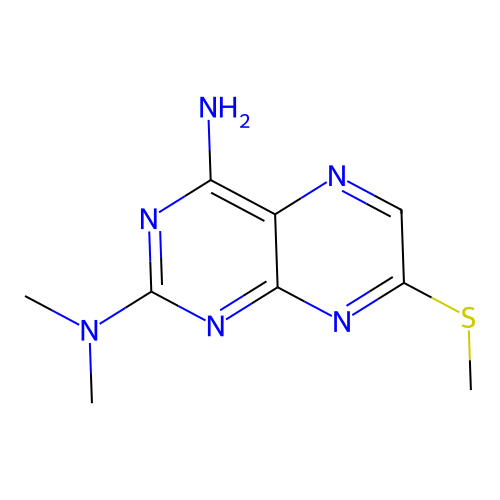 N~2~,N~2~-dimethyl-7-(methylsulfanyl)-2,4-pteridinediamine structure