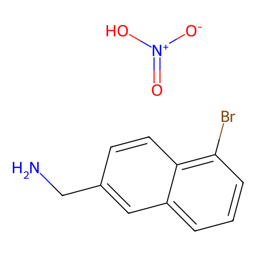 (5-Bromonaphthalen-2-yl)methanamine;nitric acid structure