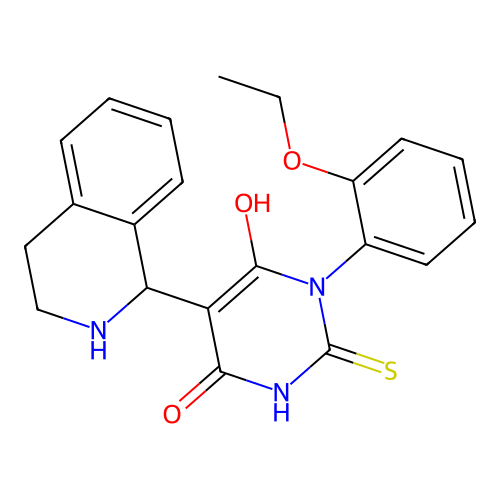 1-(2-ethoxyphenyl)-6-hydroxy-2-sulfanylidene-5-(1,2,3,4-tetrahydroisoquinolin-1-yl)pyrimidin-4-one structure