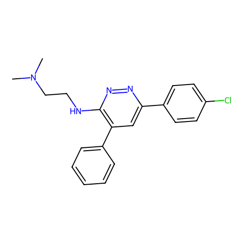 3-Pyridazinamine, 6-(4-chlorophenyl)-N-(2-(dimethylamino)ethyl)-4-phenyl- structure